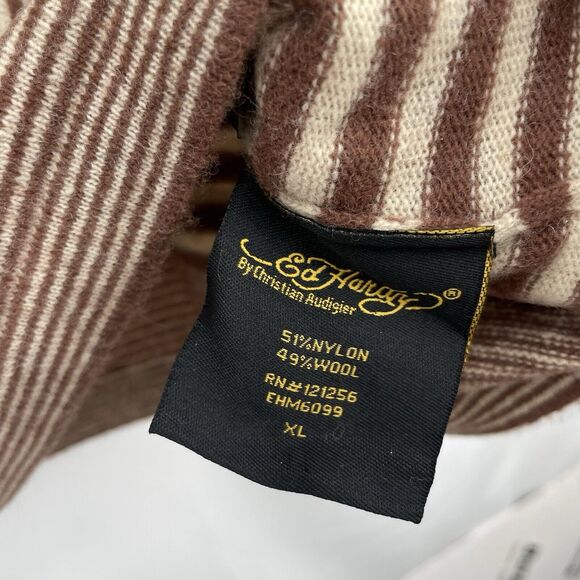 Ed Hardy by Christian Audigier Size XL Wool Blend Pullover Sweater V-Neck Unisex - Picture 6 of 6